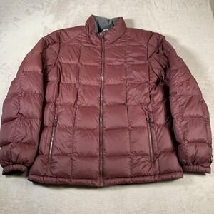 Eddie Bauer Jacket Mens Tall Large Goose Down Puffer Full Zip Winter Warm Coat